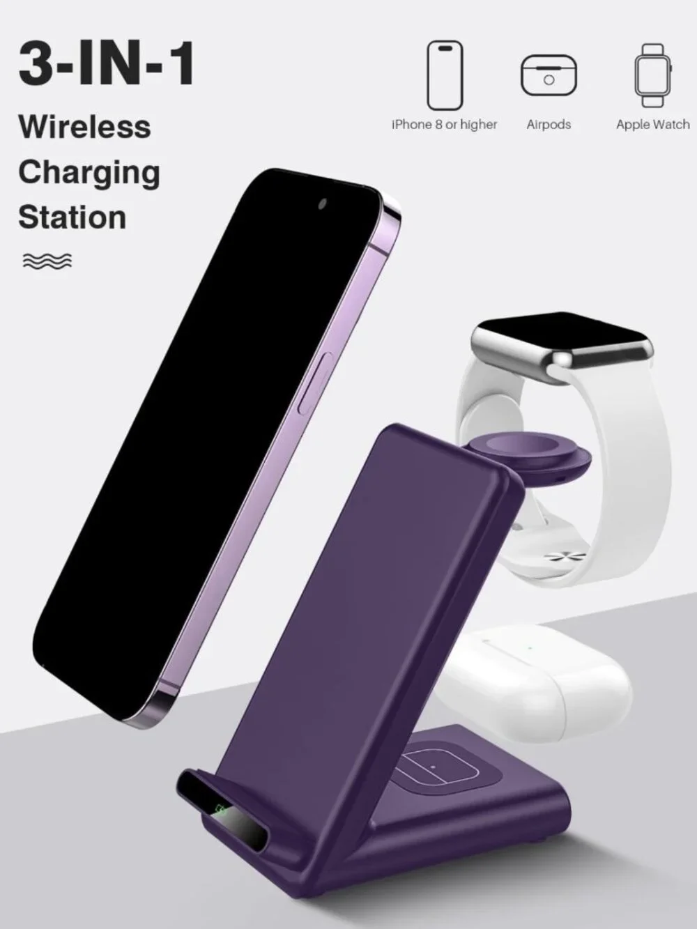 3-in-1 Wireless Charging Station for Apple Devices | Fast Charger for iPhone